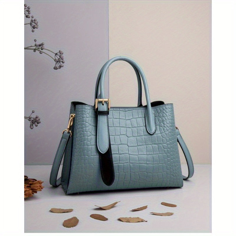 2025 New Genuine Leather Women's Crossbody Bag - Large Capacity Detachable Strap Handbag, Elegant Office & Daily Commuting Purse with Zipper Closure