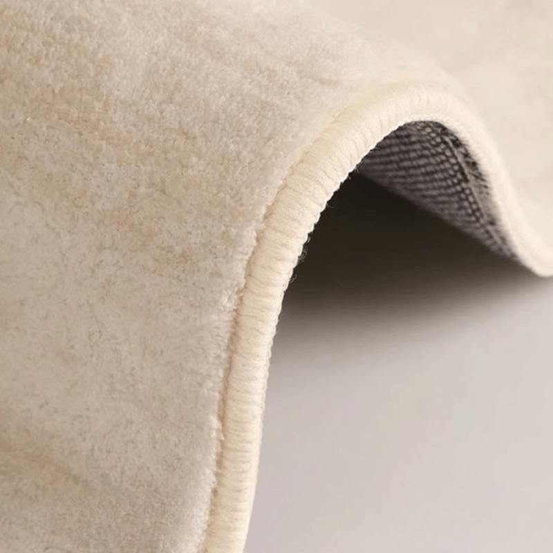 Imitation Cashmere-like 1000g/m² Round Cream-style Living Room Rug, 10mm Soft Plush Washable Carpet, French-style Light Luxury High-end Cloakroom Decorative Rug