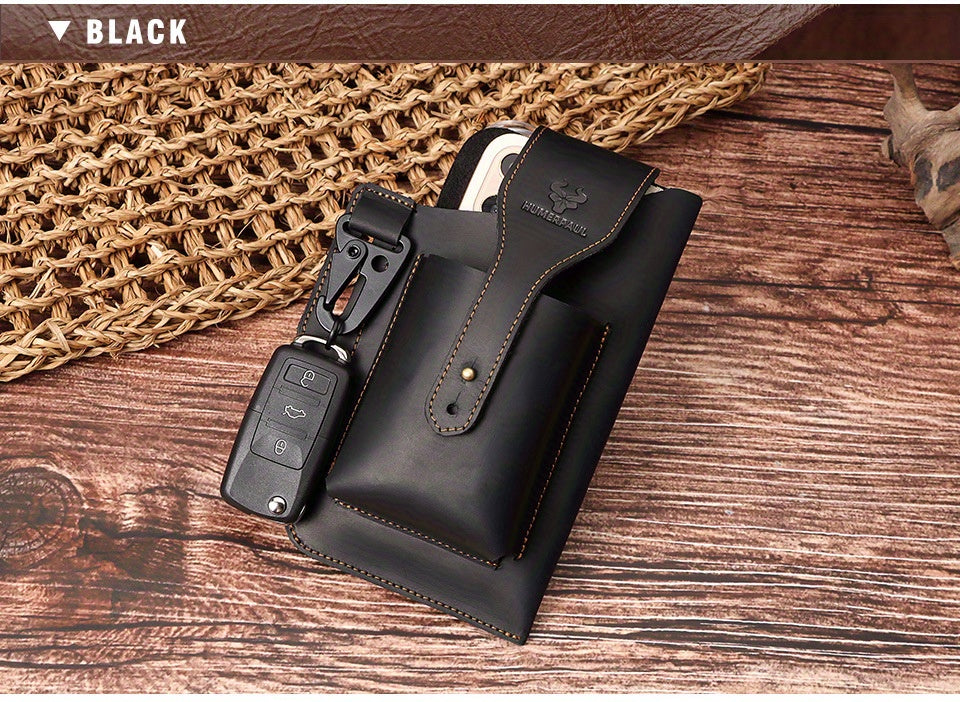 Men's Leather Mobile Phone Case, Mobile Phone Stand With Belt Ring, Mobile Phone Bag Protective Case, Unique Father's Day Gift