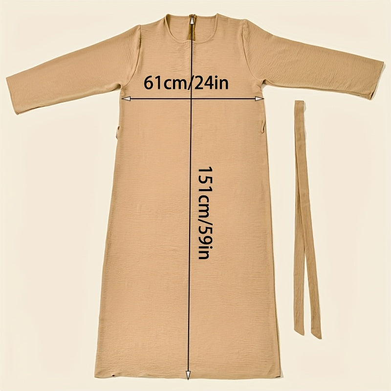 2pcs Muslim conservative Abaya Burqa + belt suit, long sleeve burqa, comfortable, versatile - suitable for formal occasions and Women's wear Eid al-Fitr