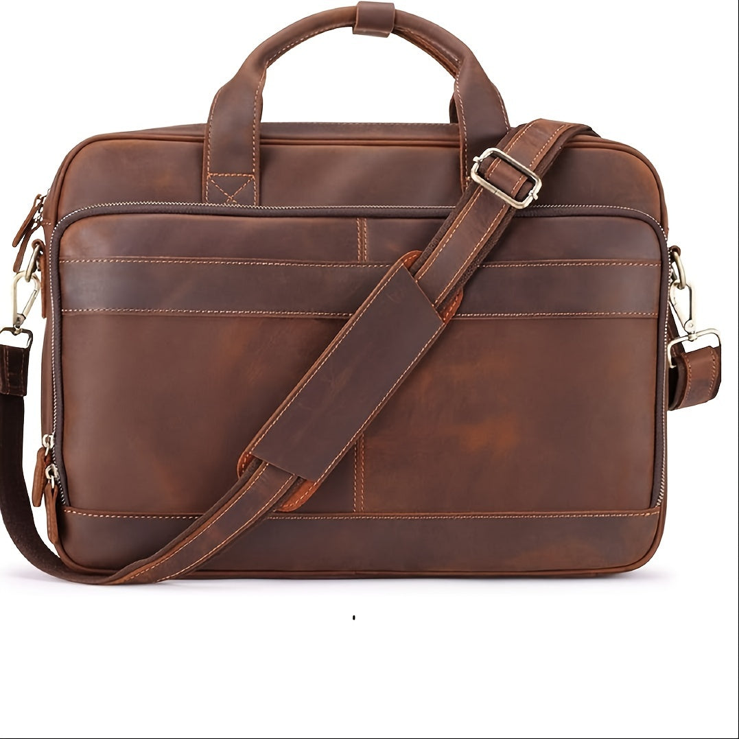 Leather Briefcase For Men, Business Travel Laptop Messenger Bags