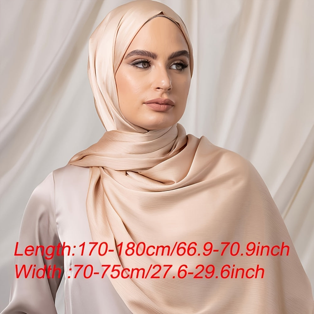Ladies Elegant Solid Color Bamboo Woven Hijab Scarf | 4pcs/PC | Polyester | Hand Wash or Professional Dry Clean | for Ramadan | Elegant