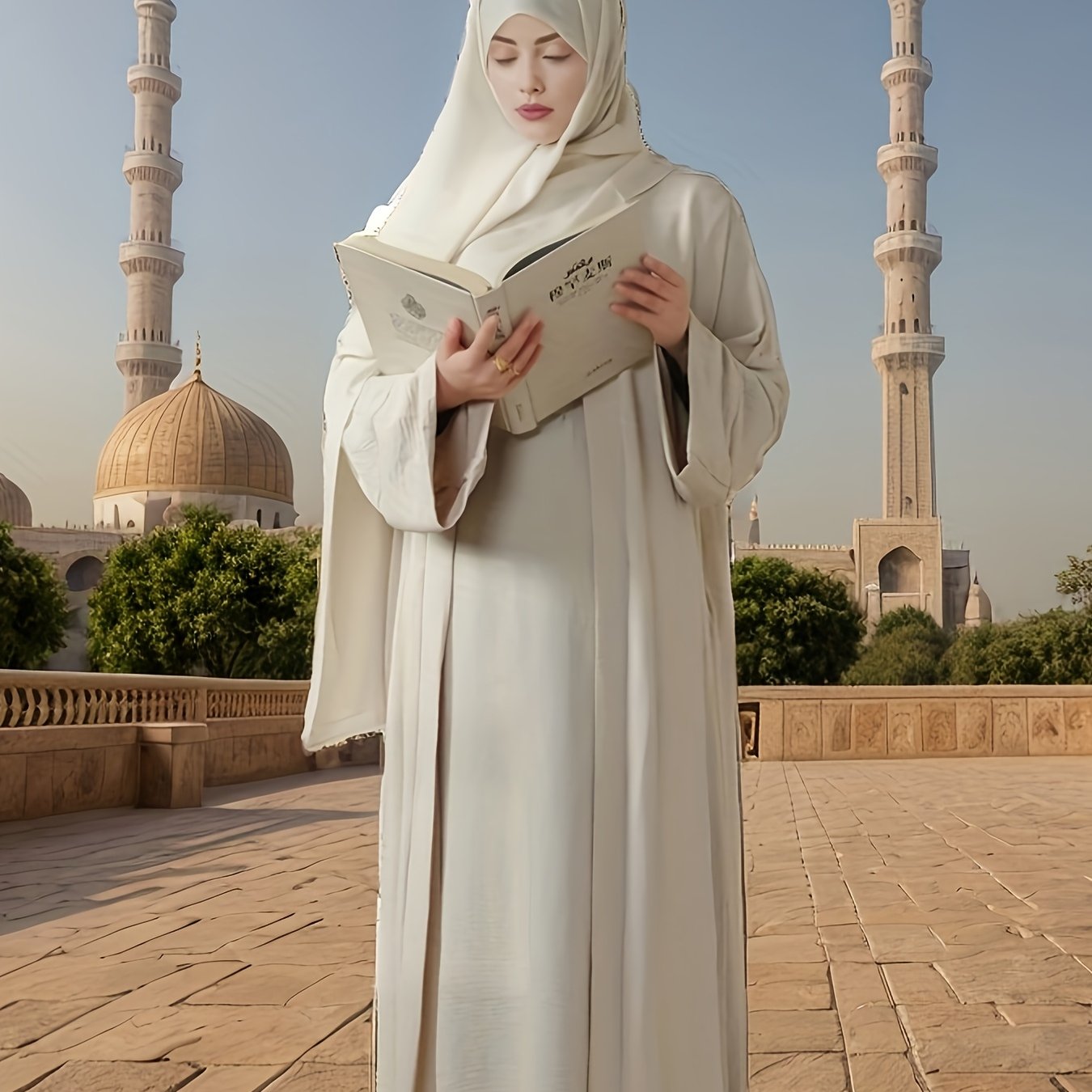 3pcs set of underwear, outerwear and belt for Muslim Women's Ramadan prayer dress,Arabic long robe in summer, thin style, breathable and comfortable elastic loose Abaya Arab Eid al-Fitr ladies abaya