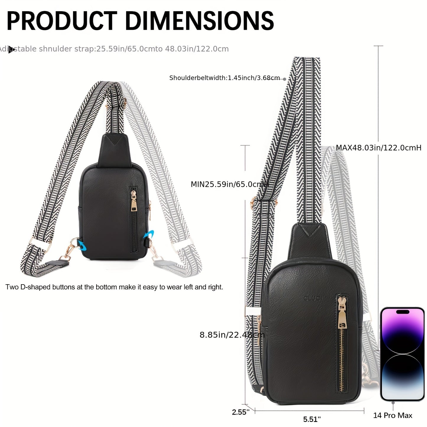 Small Leather Sling Bag for Women 2025 Vegan Crossbody Chest Bags Trendy, Women's Fanny Pack
