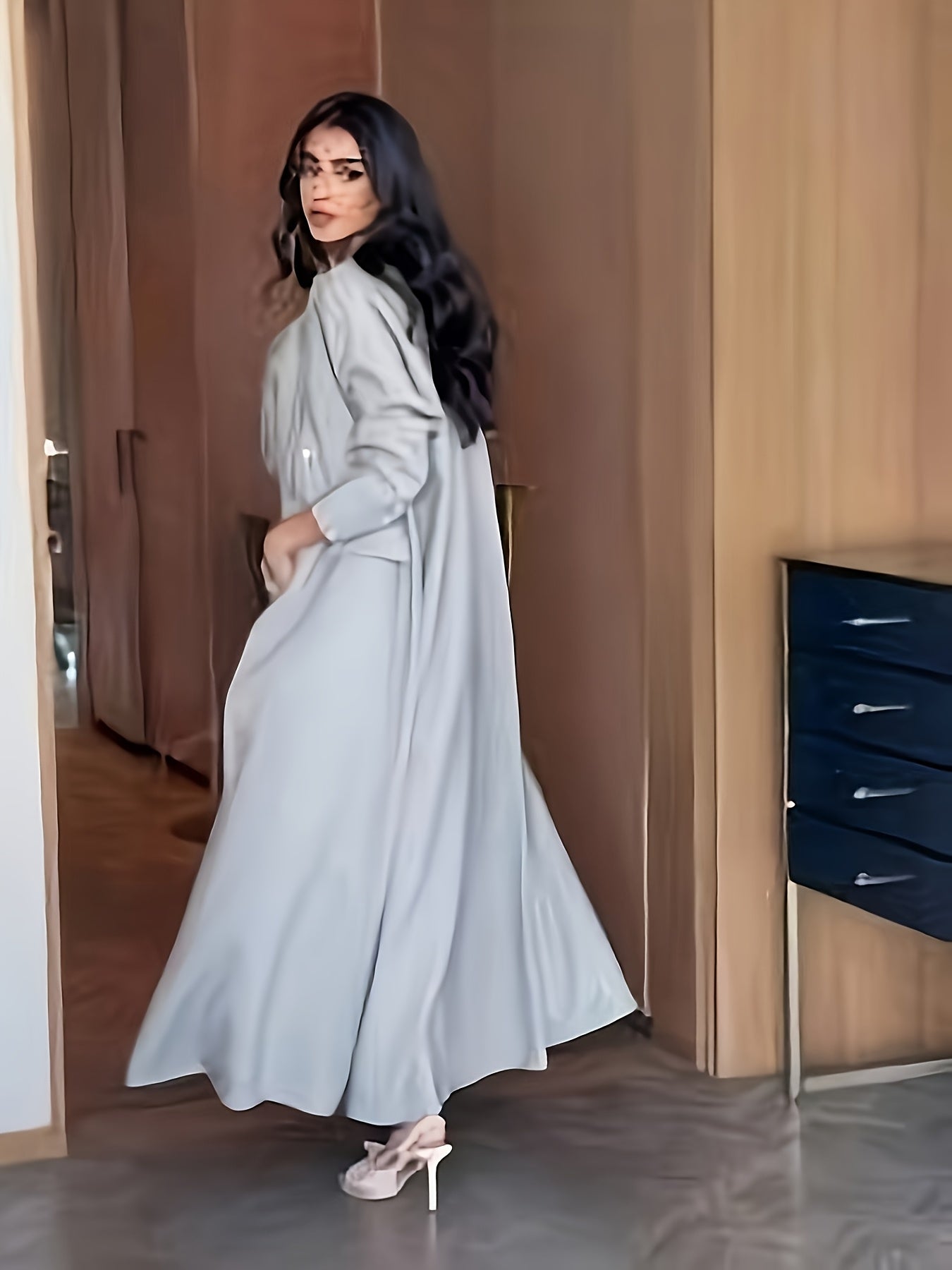 Middle Eastern Women's Emirati Abaya 3pcs Set - Machine Washable and Dry Cleanable