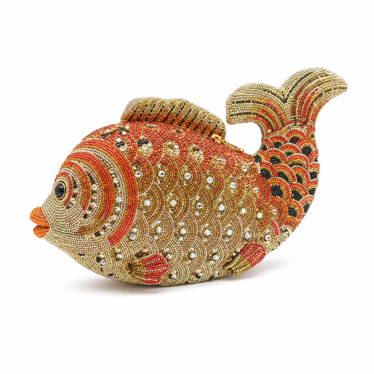 Jeweled Fish-Shaped Beaded Evening Clutch