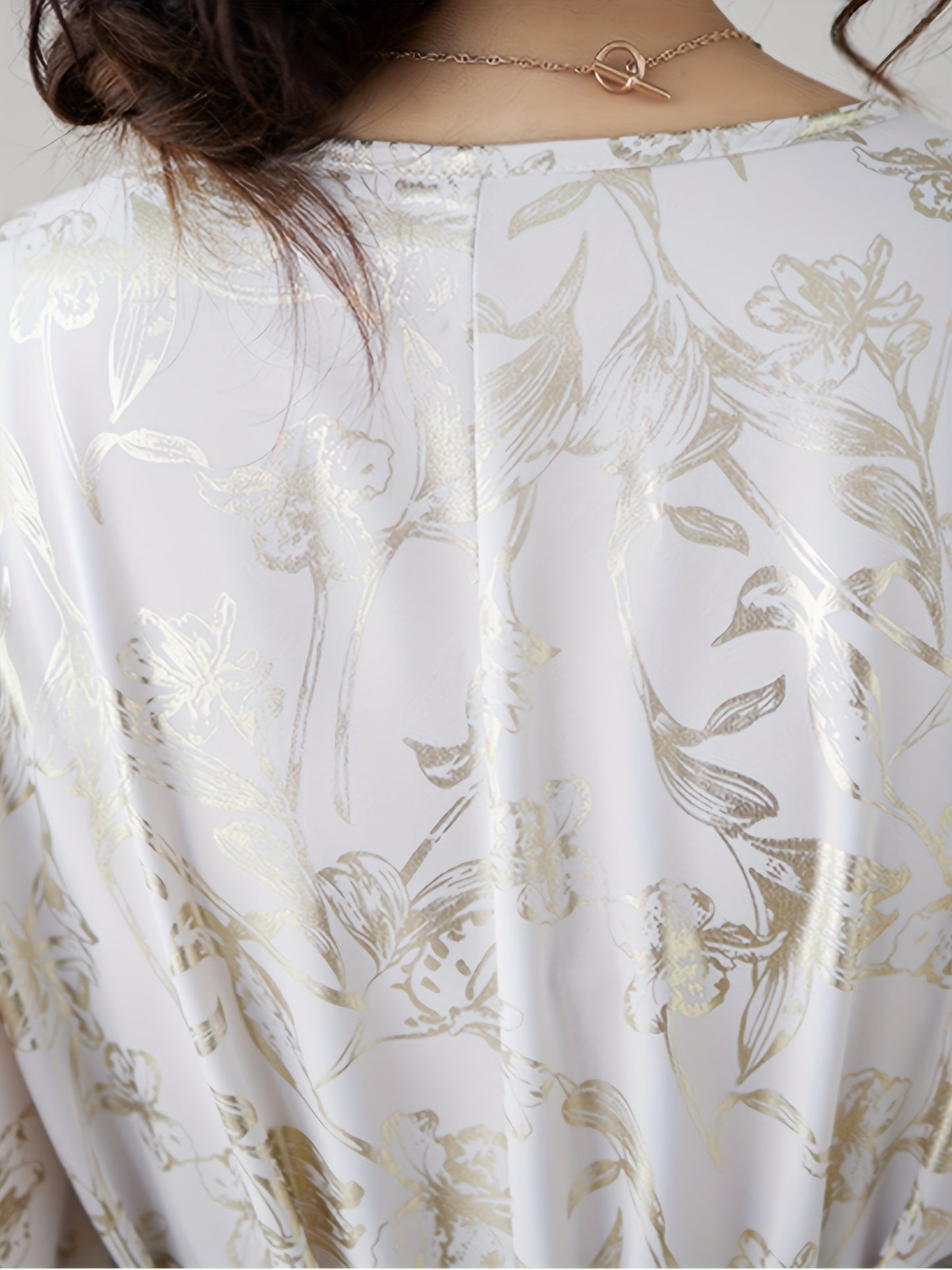 Ethnic Style Trumpet Sleeve Women's Robe V-neck Gold-stamped Embroidered Lace-up Women's Baju Abaya With Belt
