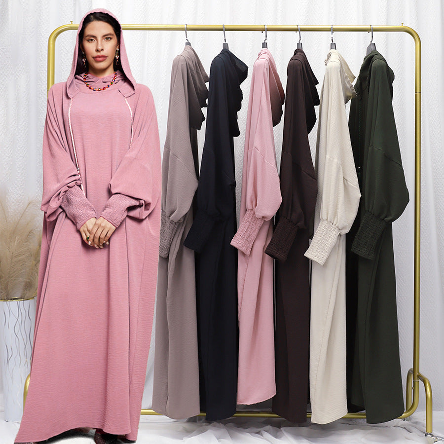 Women's Islamic Prayer Dress & Modest Jibab Abaya - Soft Pink (Pastel) Full Coverage Hijab Robe with Sleeves, for Ramadan, Travel, Daily Prayer - Muslim Kaftan, Muslimah Clothing, Modestwear Outfit, Elegant Drape, Breathable Fabric
