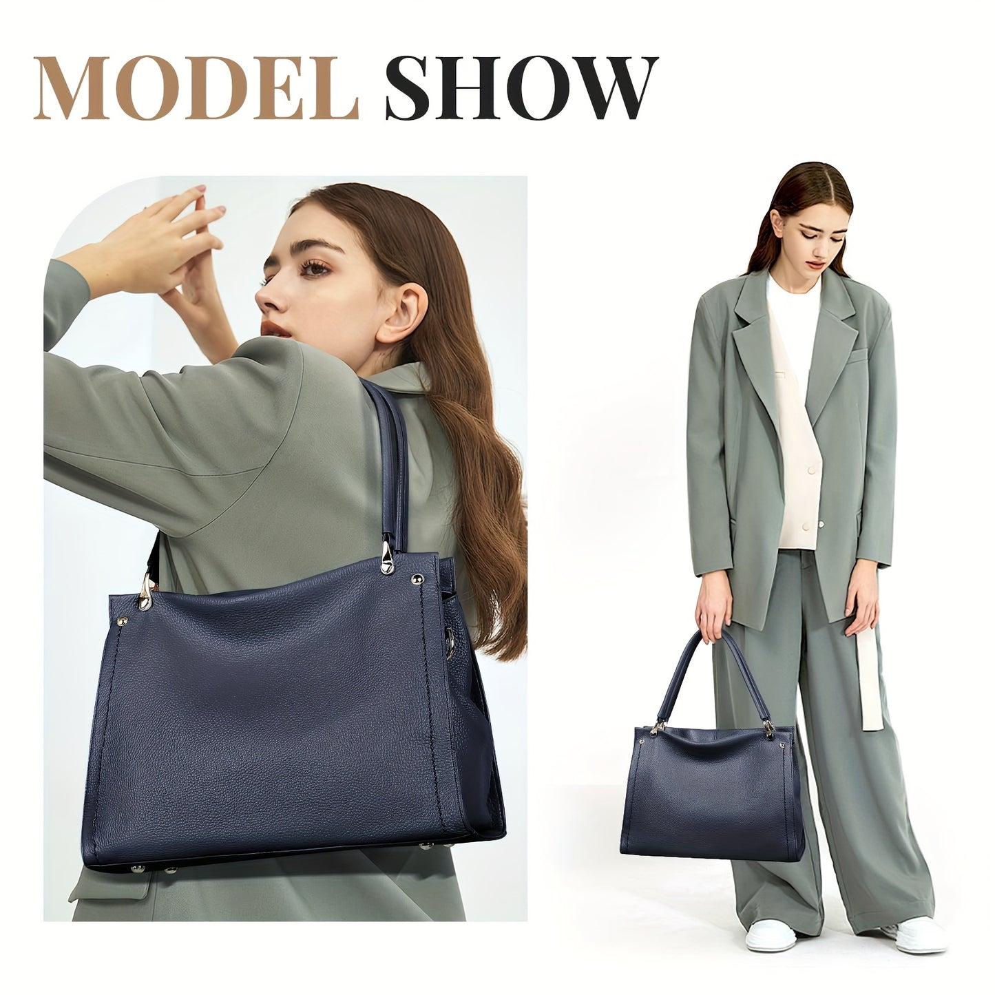 Elegant Leather Handbag, Women's Tote Bag, Versatile Single Shoulder Sling Bag