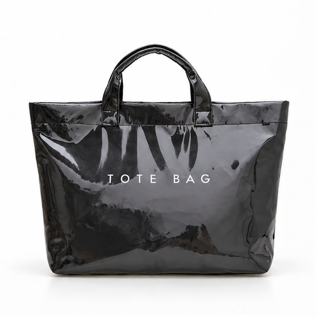 Glossy Black Everyday Lightweight Tote Bag
