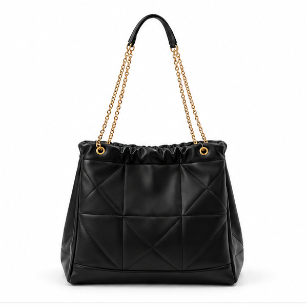Black Quilted Chain Strap Shoulder Bag