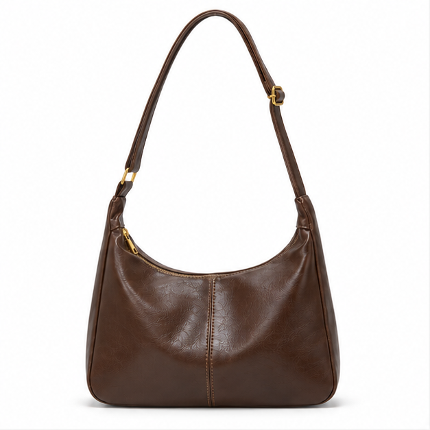 Vintage Brown Leather Hobo Shoulder Bag