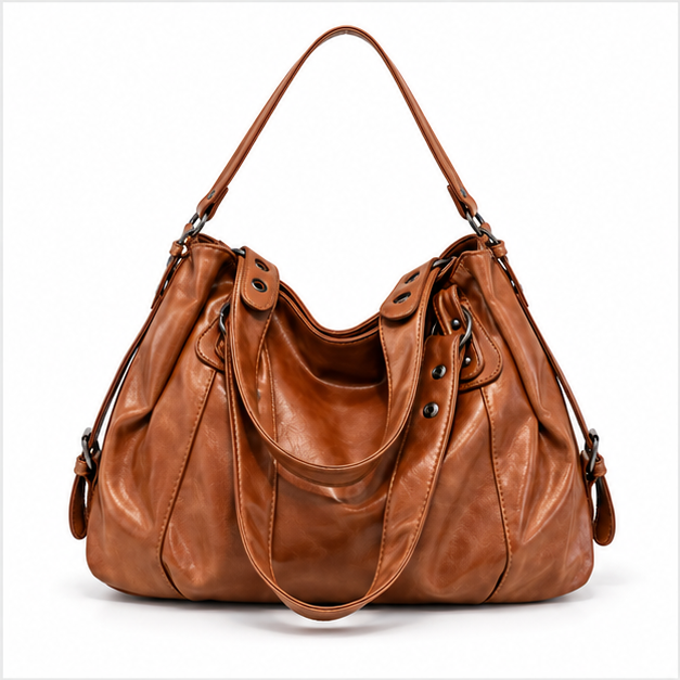 Vintage Brown Slouchy Leather Shoulder Handbag