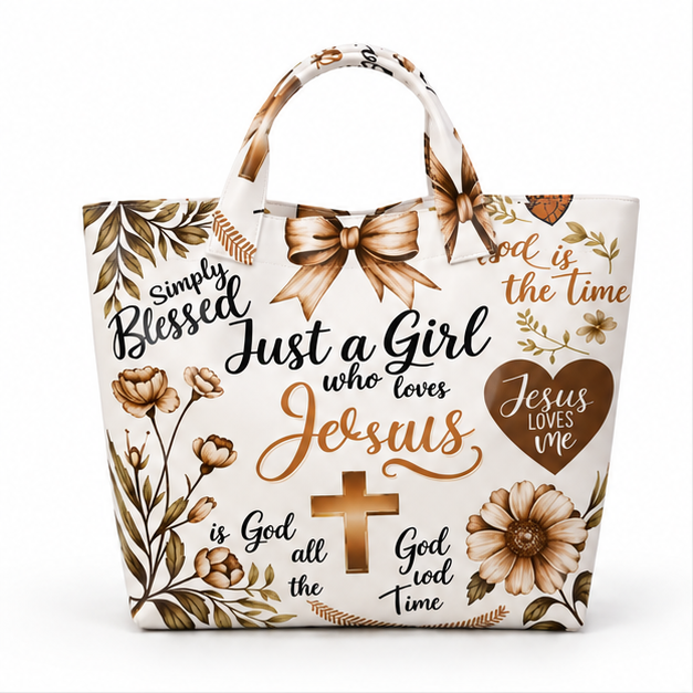 Blessed Faith Floral Christian Tote Bag