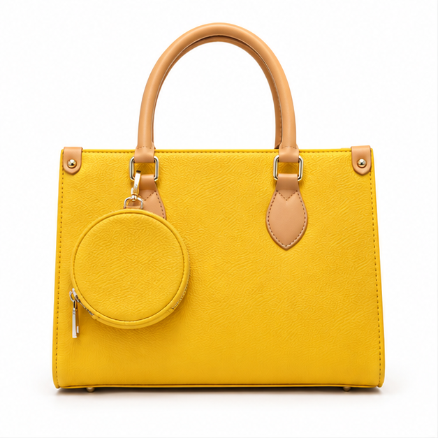 Sunshine Textured Tote With Coin Pouch