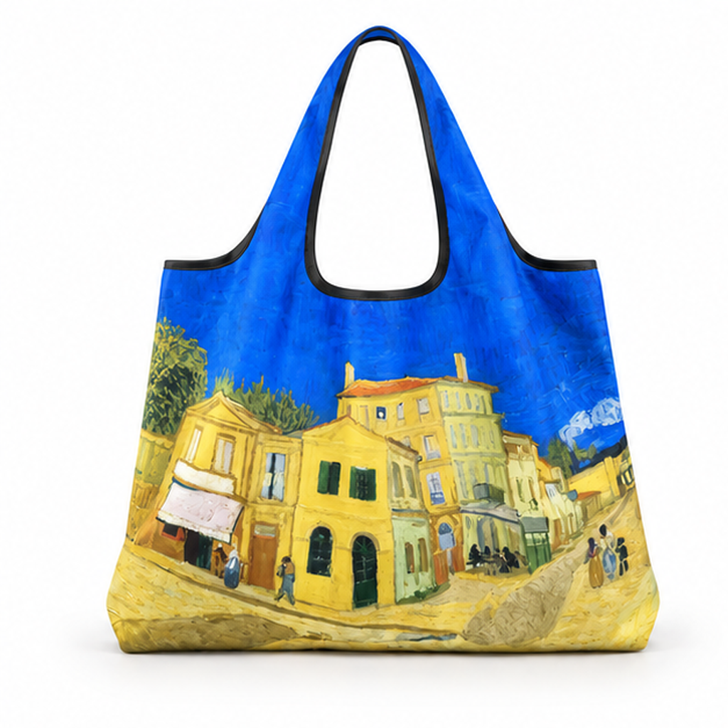 Artistic European Street Print Tote Bag