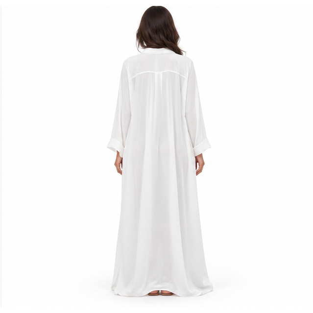 White Kaftan Elegant Casual Maxi Dress
