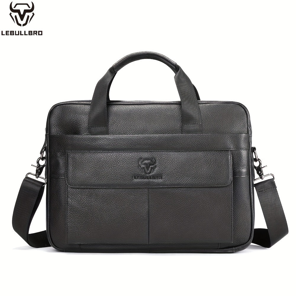 Men Top Layer Cowhide Leather Laptop Bag 100% Genuine Shoulder Messenger Leather Laptop Bag Business Handbag