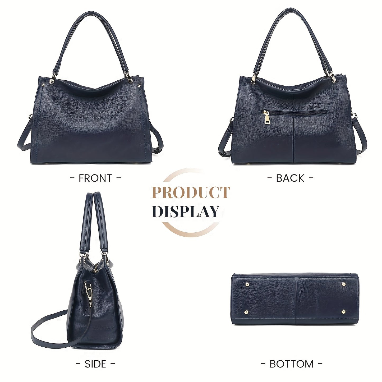 Elegant Leather Handbag, Women's Tote Bag, Versatile Single Shoulder Sling Bag
