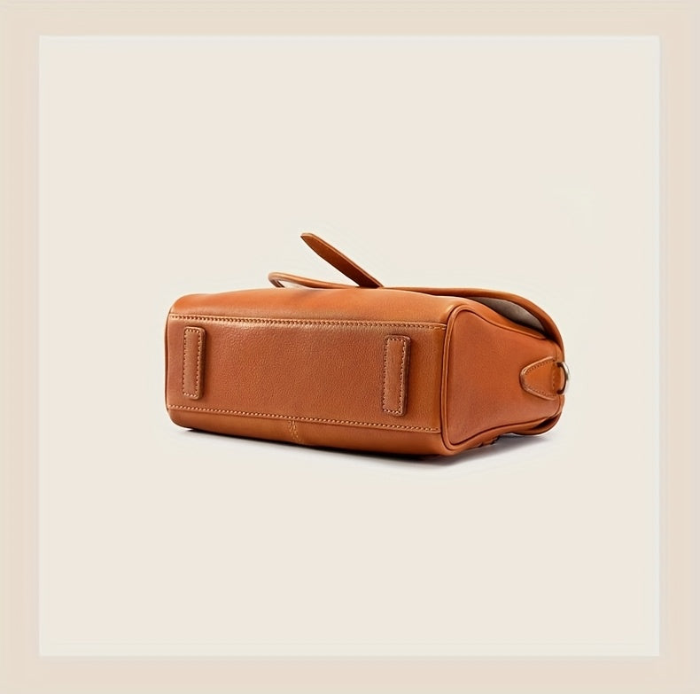 Genuine Leather Satchel Postman Cow Genuine Leather Vintage Postman Bag Women's Commuting Single Shoulder Crossbody Bag Niche Bag