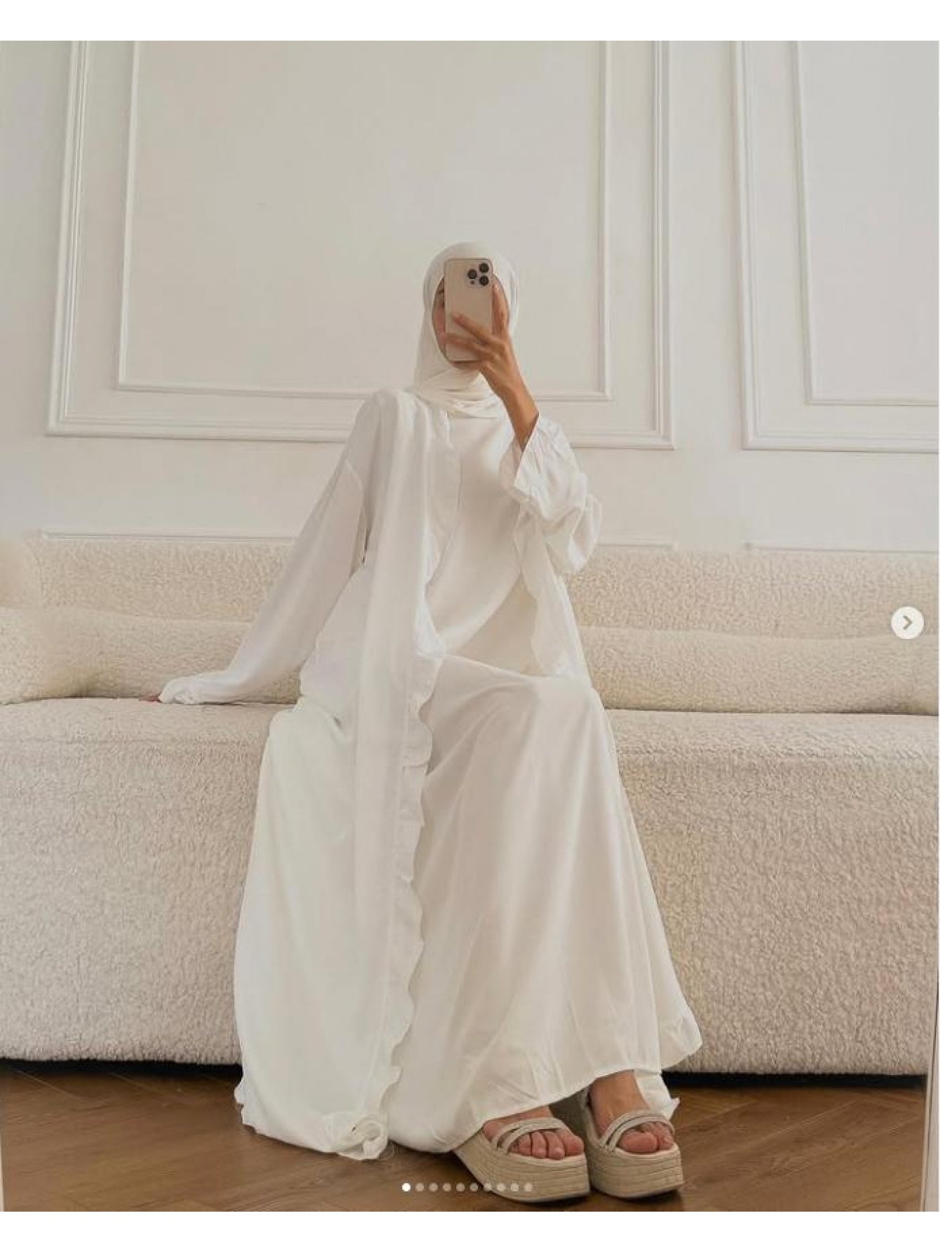 Women's Elegant Arabic Abaya Robe - Lightweight Breathable Loose Fit Long Sleeve Arabic Dress with Belt, Solid Color Machine Washable All-Season Casual & Formal Wear