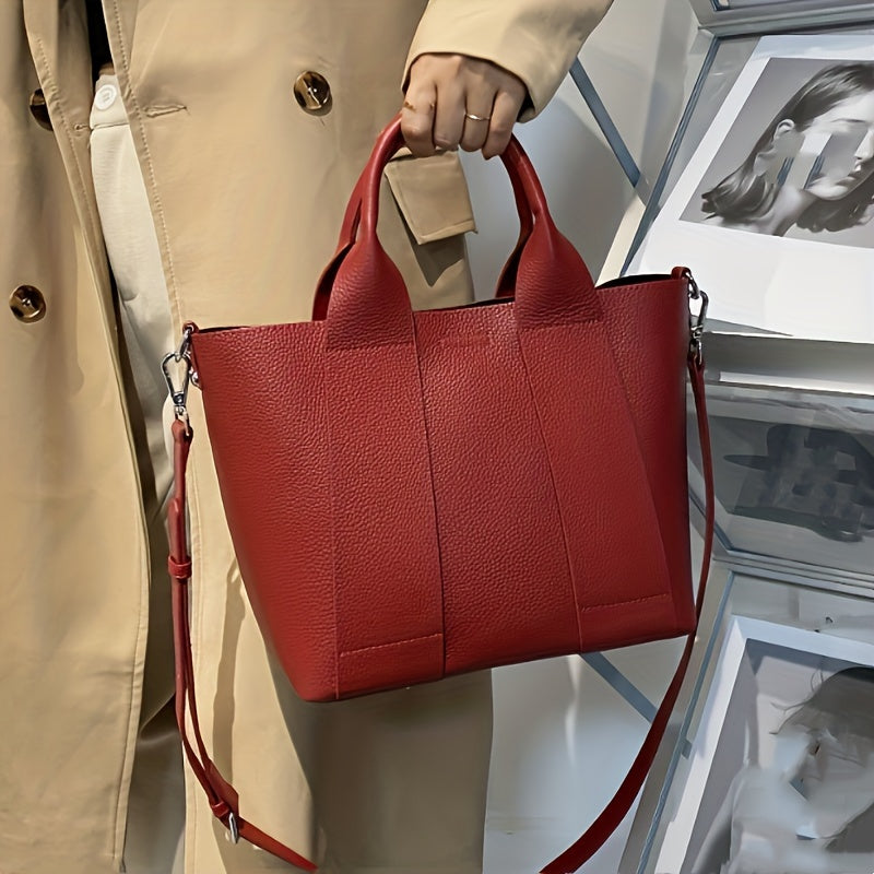 Leather Crossbody Bag Minimalist Leather Handbag, Women's Crossbody Bag, Fashionable Solid Color Handbag, Minimalist Crossbody Bag