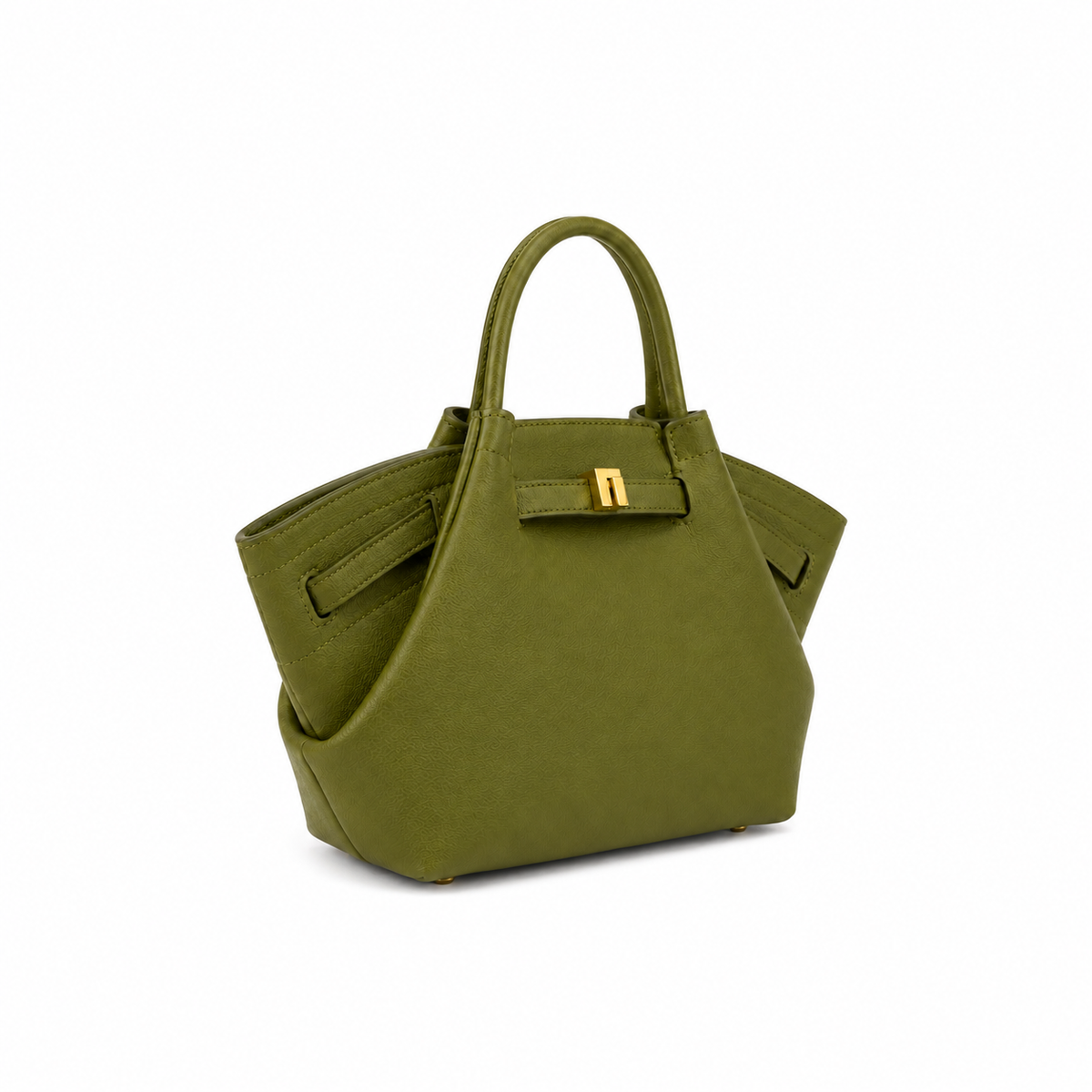 Olive Green Structured Winged Handbag