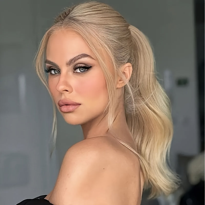 2pcs Cool Light Blonde Wavy Curly Long Side Clip-In Bangs