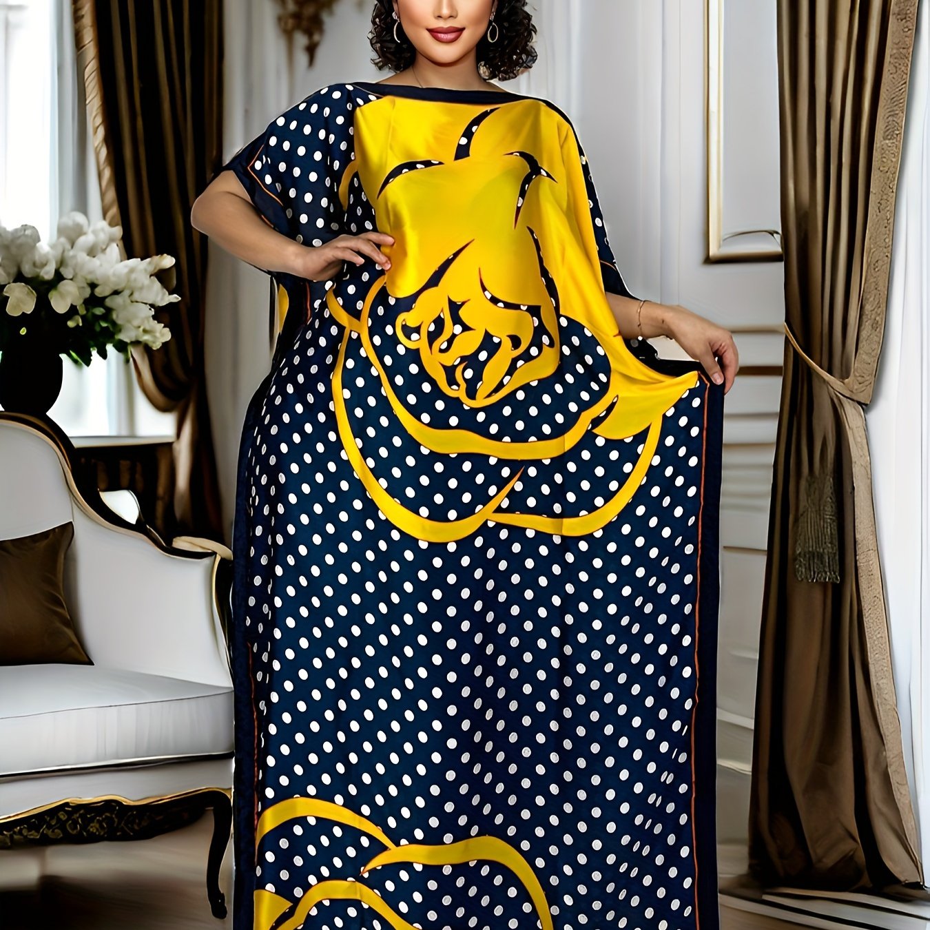 Middle Eastern Robe + Scarf | Kaftan Abaya