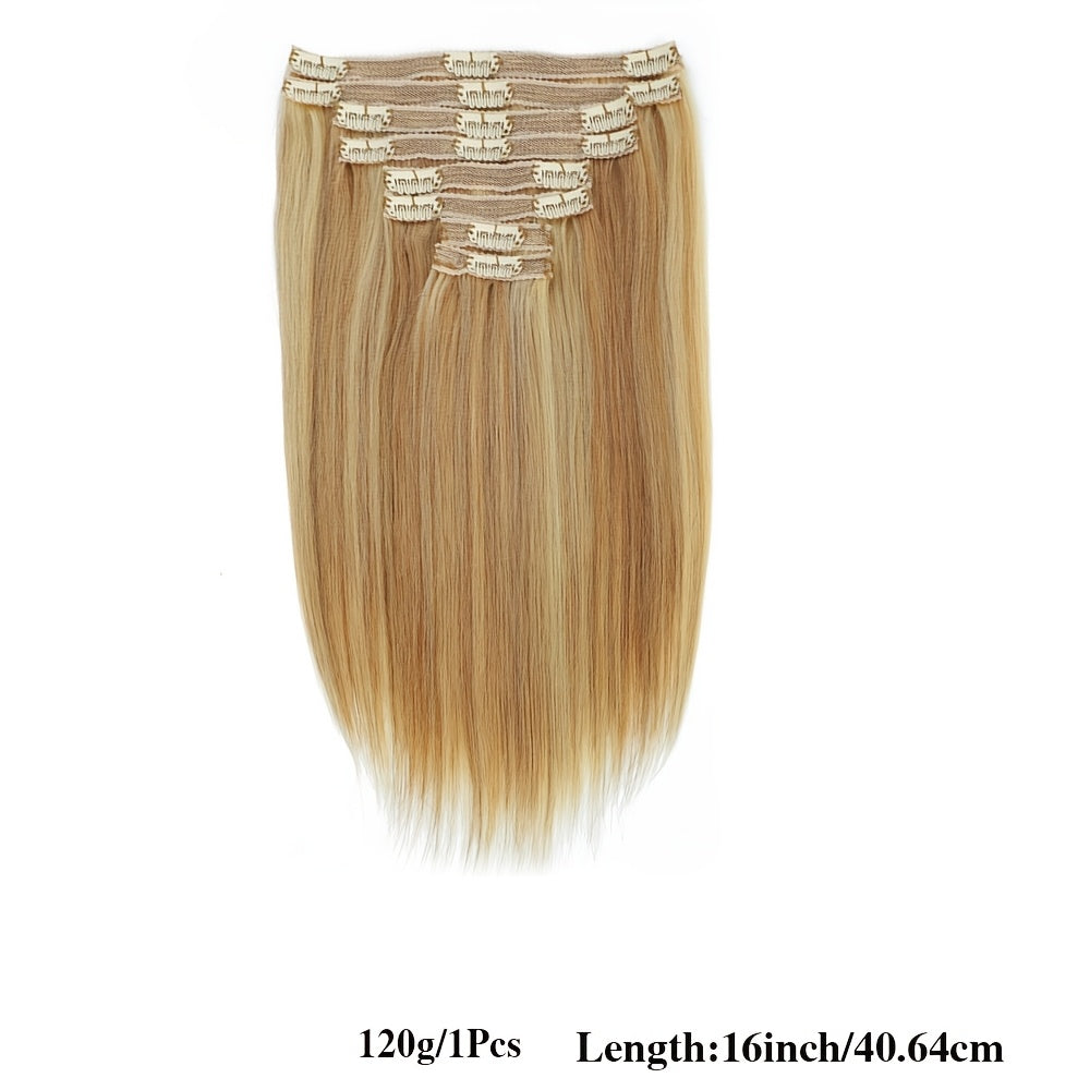 8pcs Luxe Remy Human Hair Extensions Set | 100% Real, Silky Straight