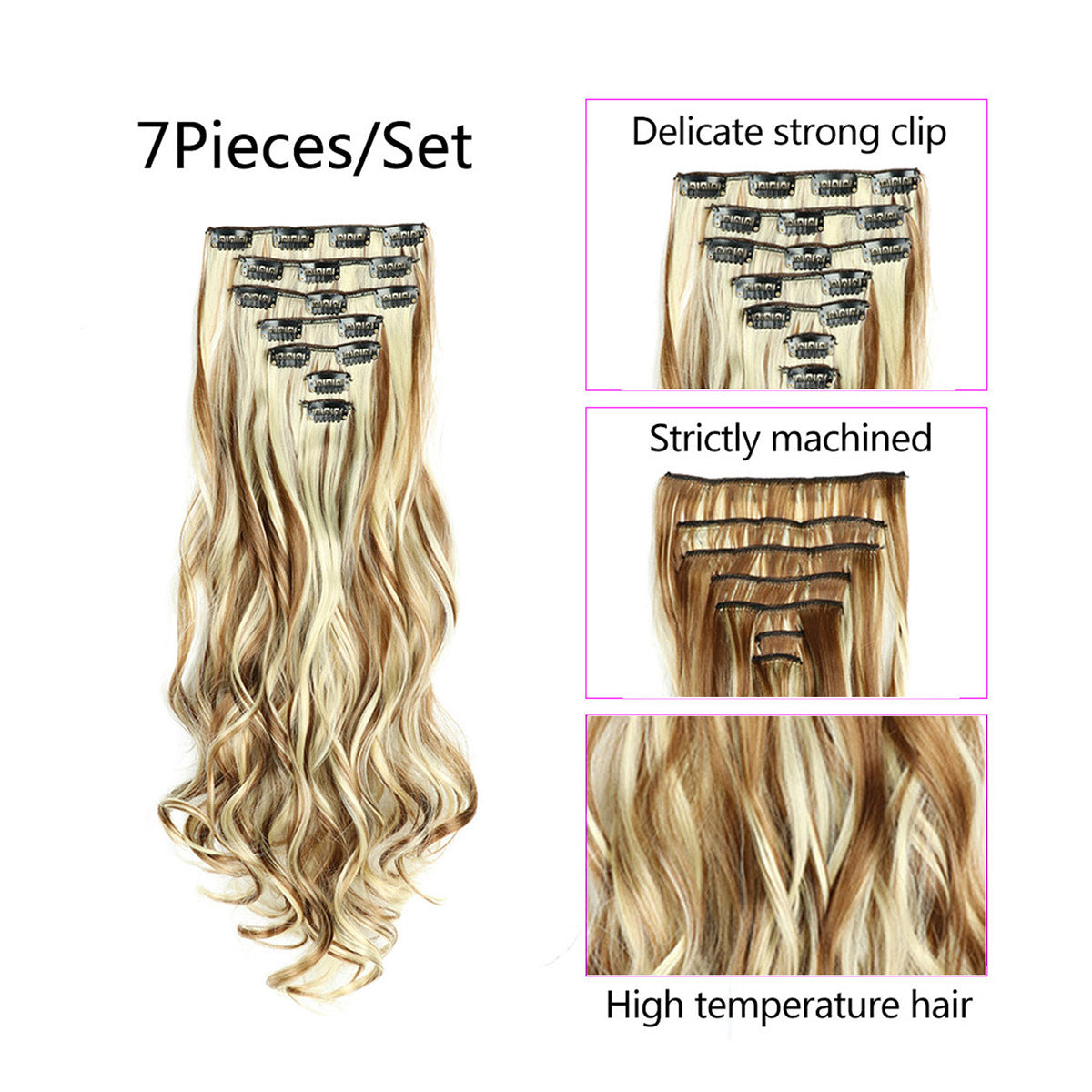 22 Inch Full Head Clip In Hair Extensions