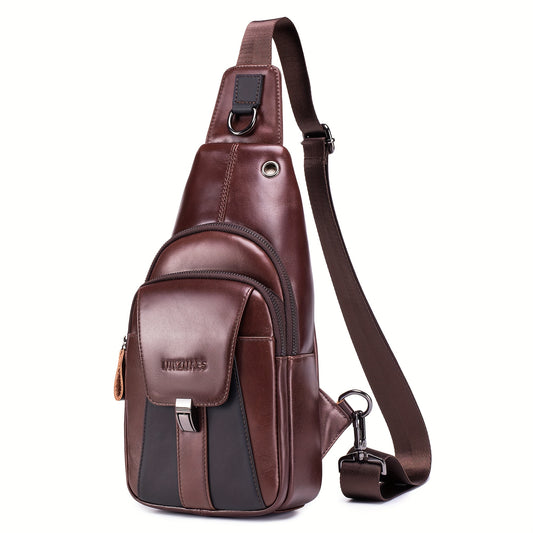 Genuine Leather Sling Bag For Women And Men Vintage Shoulder Chest Pack Mens Crossbody Sling Bags