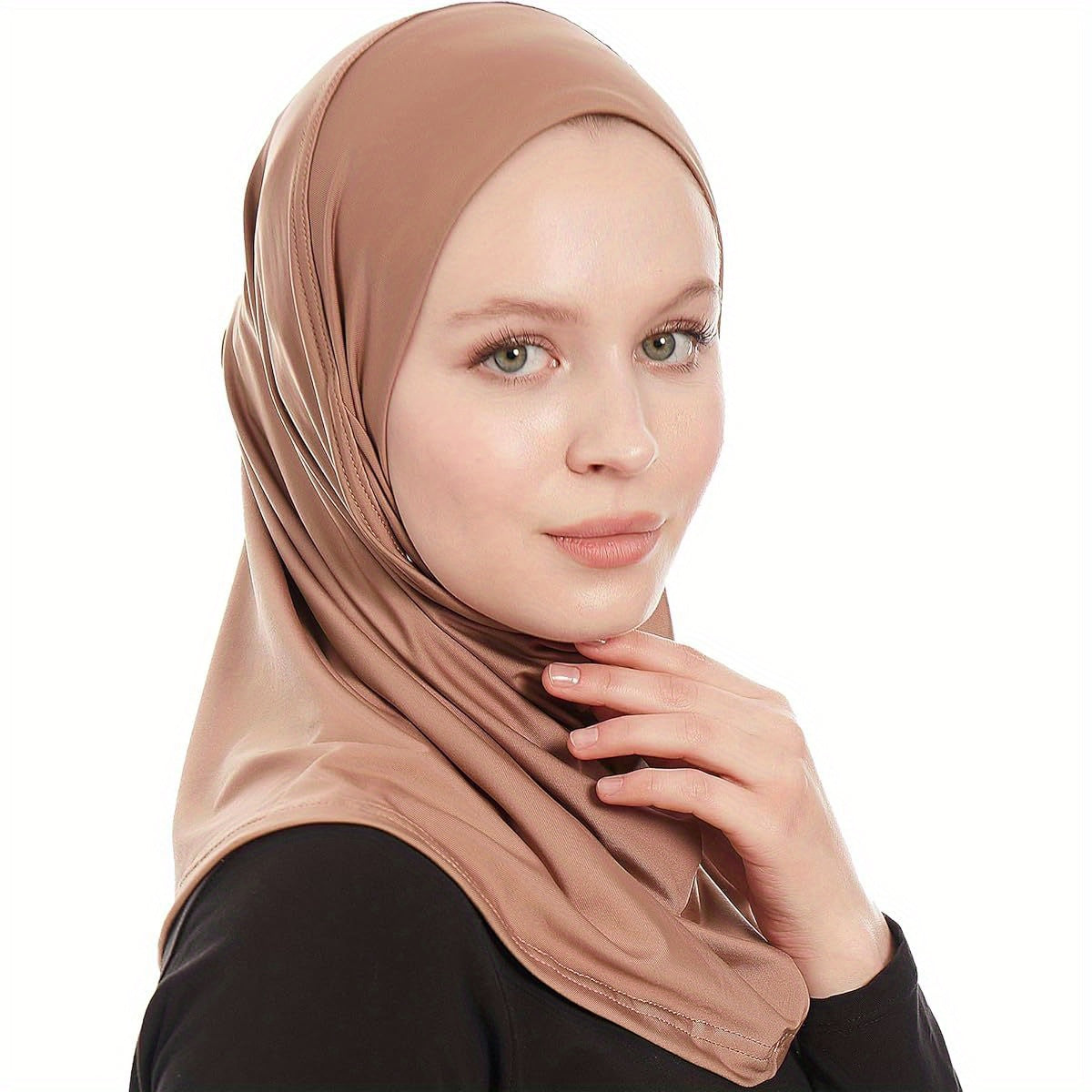 Women's Instant Bamboo Jersey Hijab Headscarf - Soft Non-Sticky Edge Islamic Scarf, Elegant Bohemian one-Piece Hijab for Everyday & Formal Wear, Easy to Maintain Muslim Head Covering for Women
