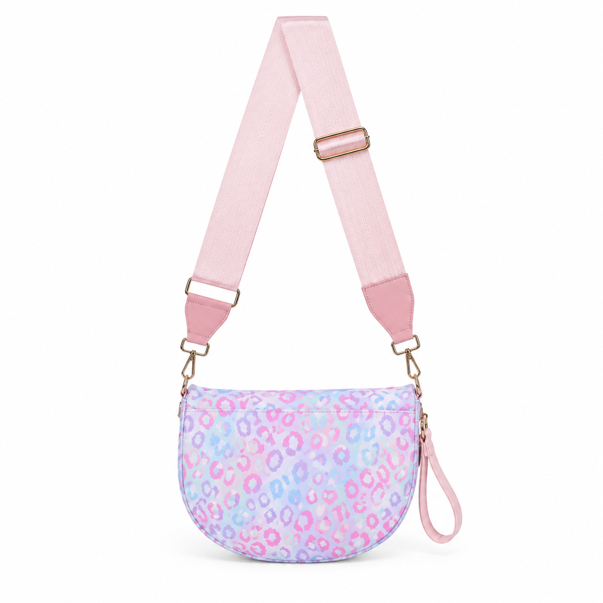 Pastel Leopard Print Sling Crossbody Bag