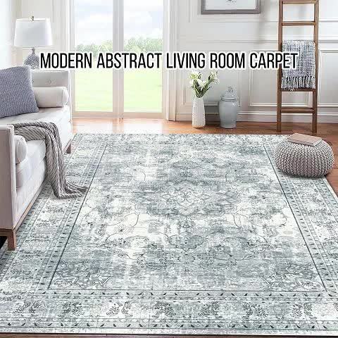 Area Rugs Boho Washable Area Rug For Bathroom, Bedroom, Large Area Rugs For Living Room Dining Room, Bohemian Vintage Non Slip Low Pile Indoor Accent Carpet For Home Office-blue Color Bathroom Mat