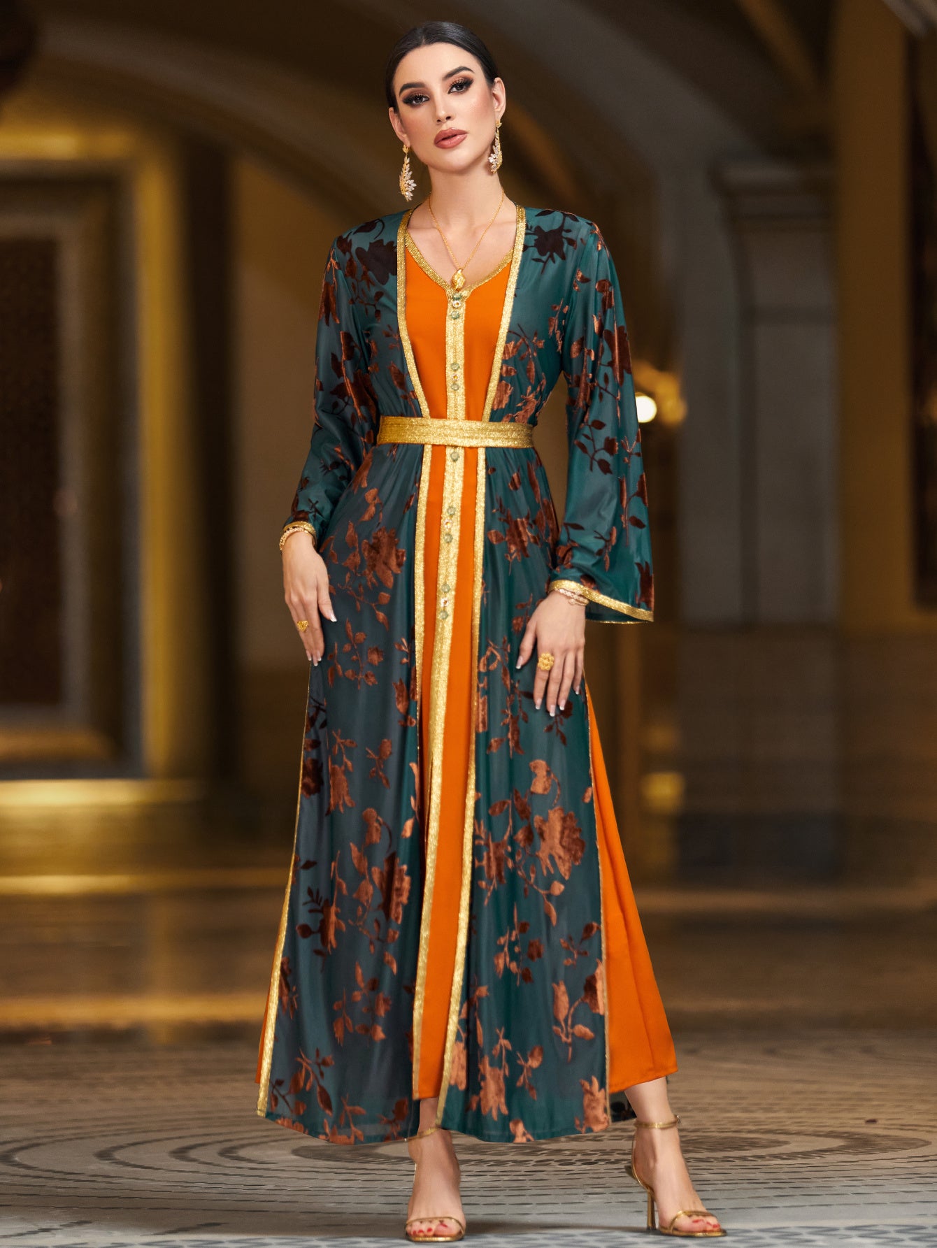Casual Arab Two-Piece Modern Abaya Set