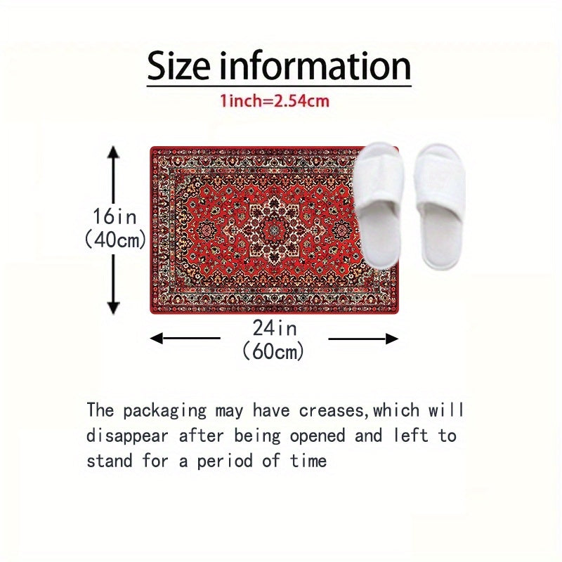 Traditional Persian Mat, Flannel, Washable Floor Mats, Soft And Non-slip, Door Floor Mat, Bathroom Floor Mat, Kitchen Floor Mat, Laundry Room, Bedroom, Living Room Mat, Low-fluff Door Mat, Indoor Door Carpet, Rugs