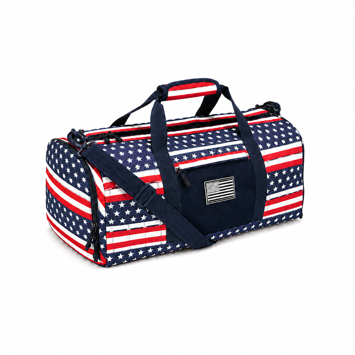 American Flag Print Travel Duffel Bag