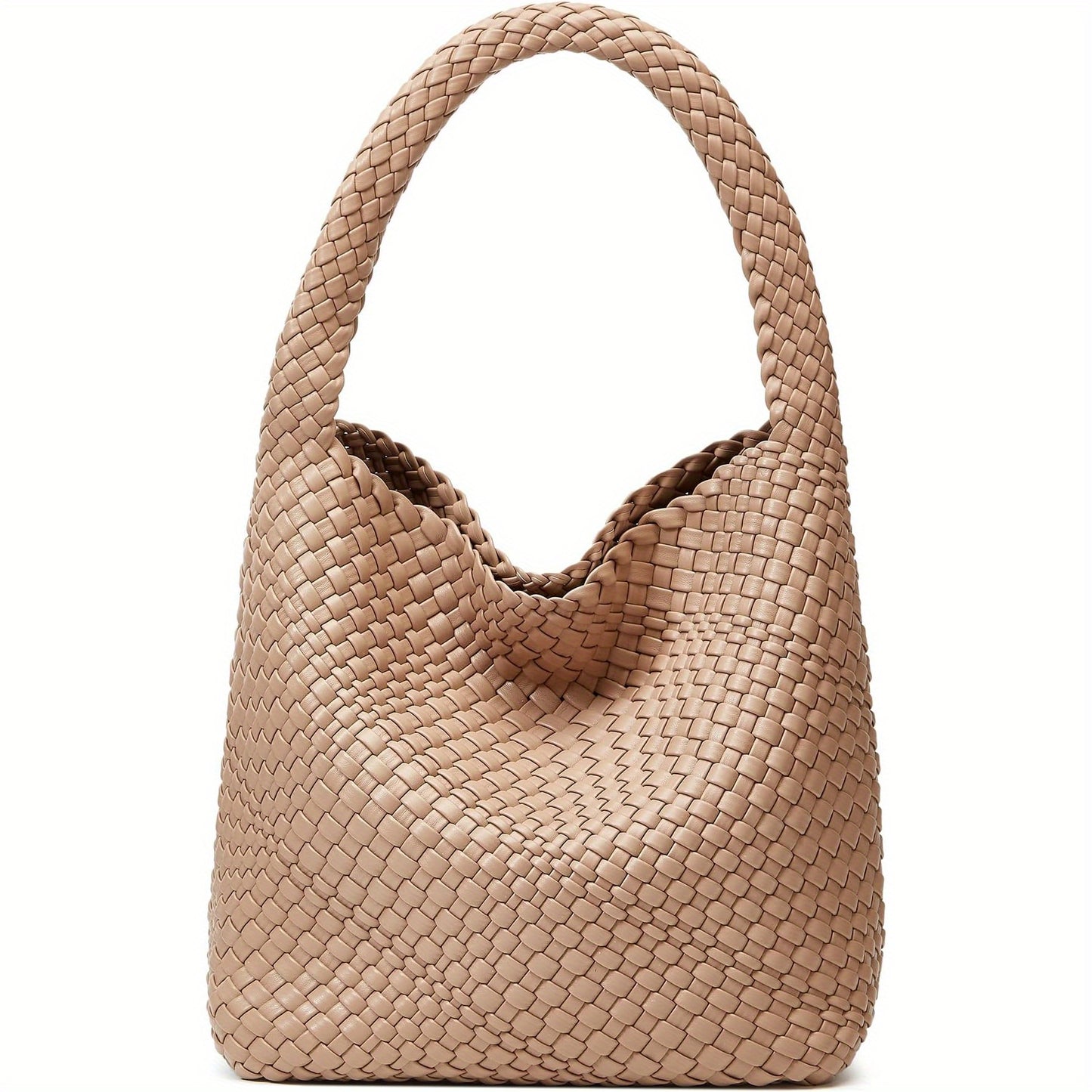 Woven Tote Bag for Women: Vegan Leather Shoulder Purse- Underarm Hobo Bag- Summer Beach Tote for Vacation