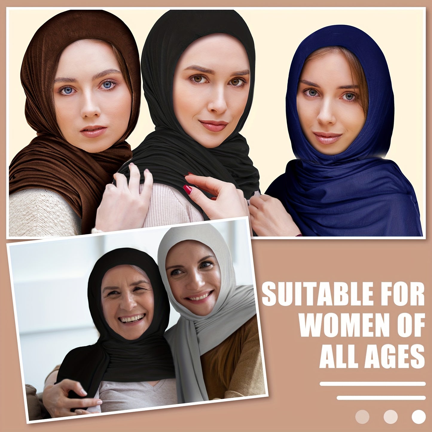 4pcs Instant Hijab For Women Bamboo Jersey Hijab Pinless Ramadan Islamic Muslim Head Wraps Premium Head Scarf Shawl Turban