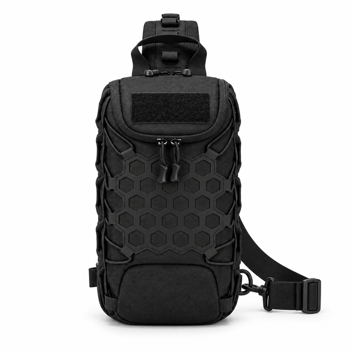Black Tactical Hexagon Sling Crossbody Bag