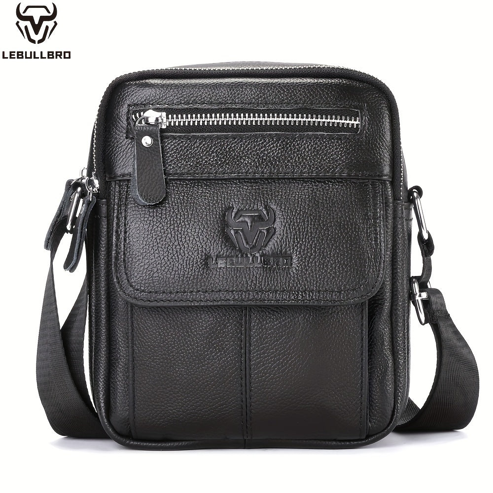 Men's Top Layer Cowhide Shoulder Bags 100% Genuine Leather Handbag High Quality Small Sling Bags Crossbody