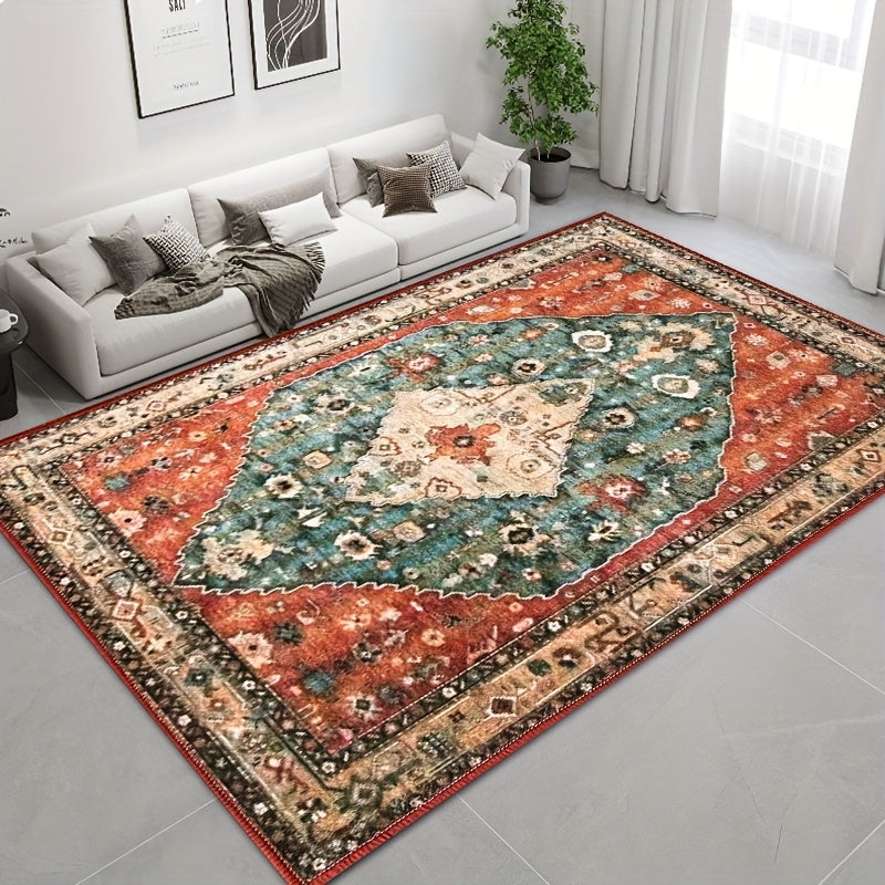 1pc Of Finely Processed Imitation Cashmere Carpet, Fashionable And Simple Style Mat, Machine Washable, Anti Slip, Soft, Rug Can Be Used for Bedroom, Dining Room, Living Room And Office Decoration