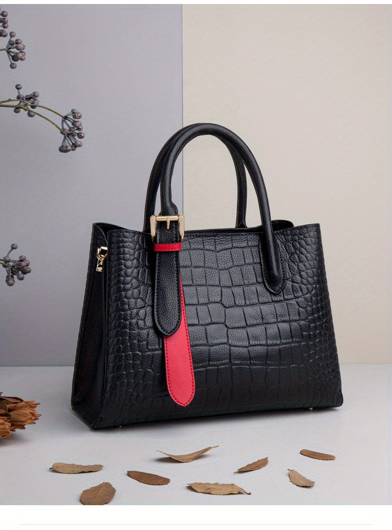 Large Capacity 2025 New Women's Bag, Genuine Leather Handbag for Women, Stylish Crossbody Commuter Women's Bag