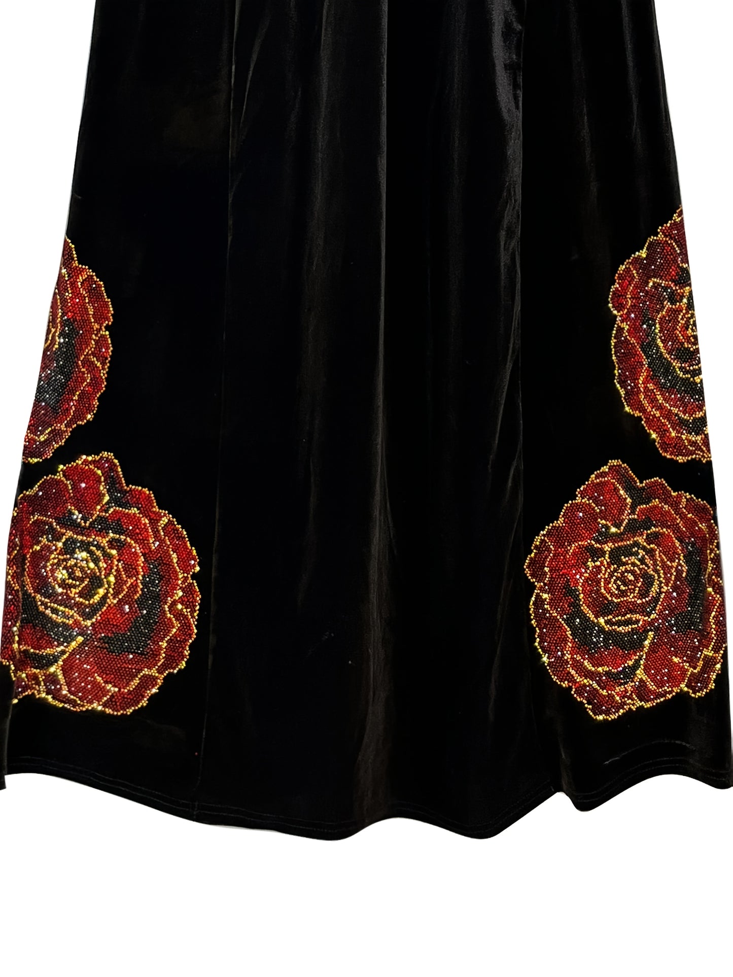 Rhinestone Robe Muslim Islamic Pakistani/Turkish Women's Rhinestone Abaya with Garden Collar Eid Ramadan Dubai Fashion Turkish Malay Long Skirt