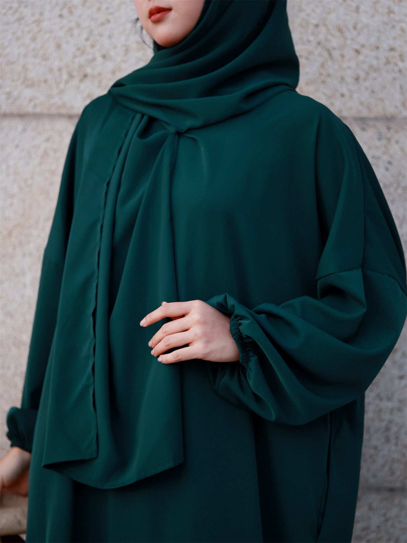 Women'S Loose Modest Jibab Abaya with Headscarf - Long Sleeve, Polyester, Non-Stretch Fabric | Ideal for Ramadan and Daily Wear, Casual Style, Allseason Abaya | Elegant Abaya | Polyester Abaya