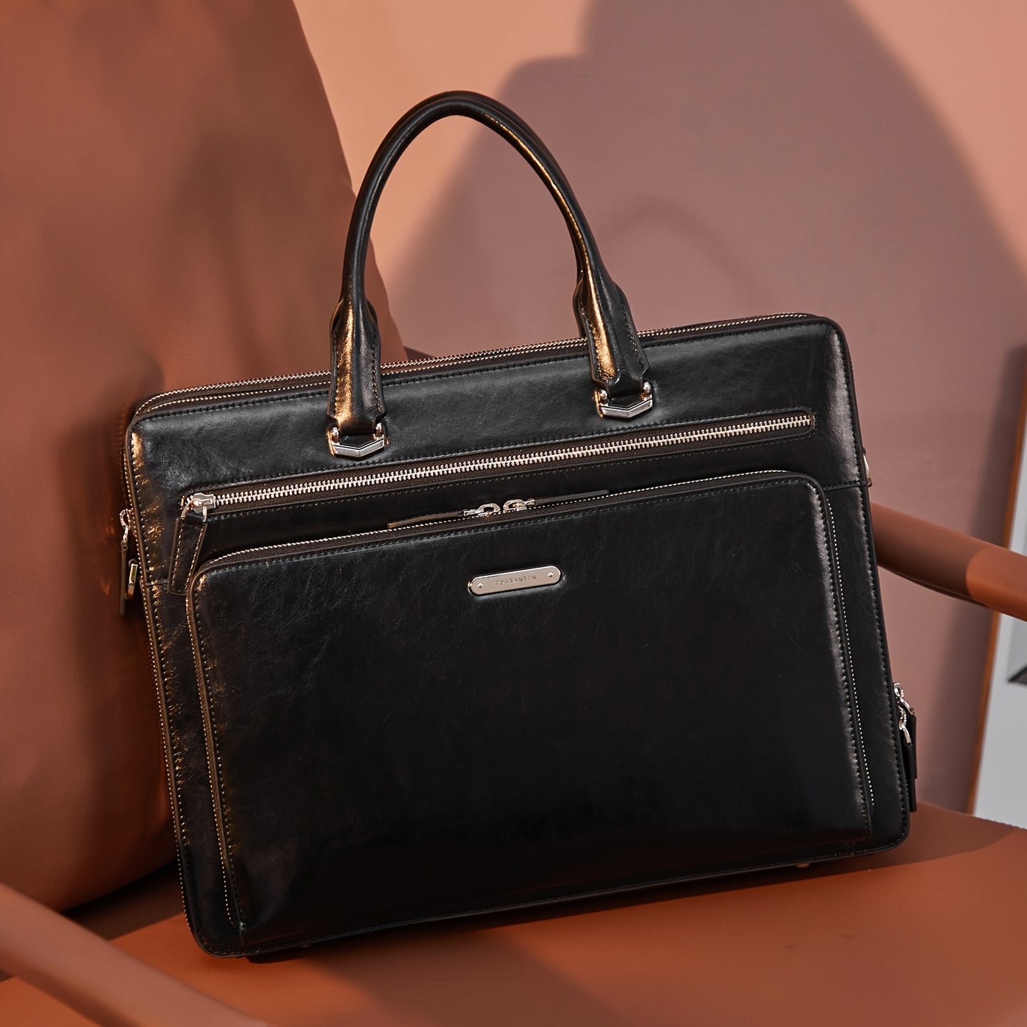 Briefcases For Men Laptop Leather Bag 15.6 Inch Computer Messenger Shoulder Slim Bag Business Travel