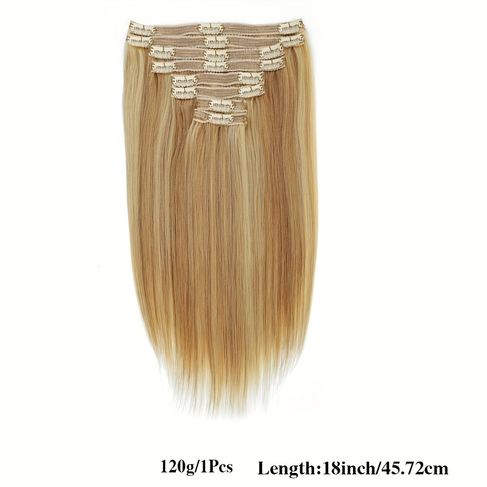 8pcs Luxe Remy Human Hair Extensions Set | 100% Real, Silky Straight