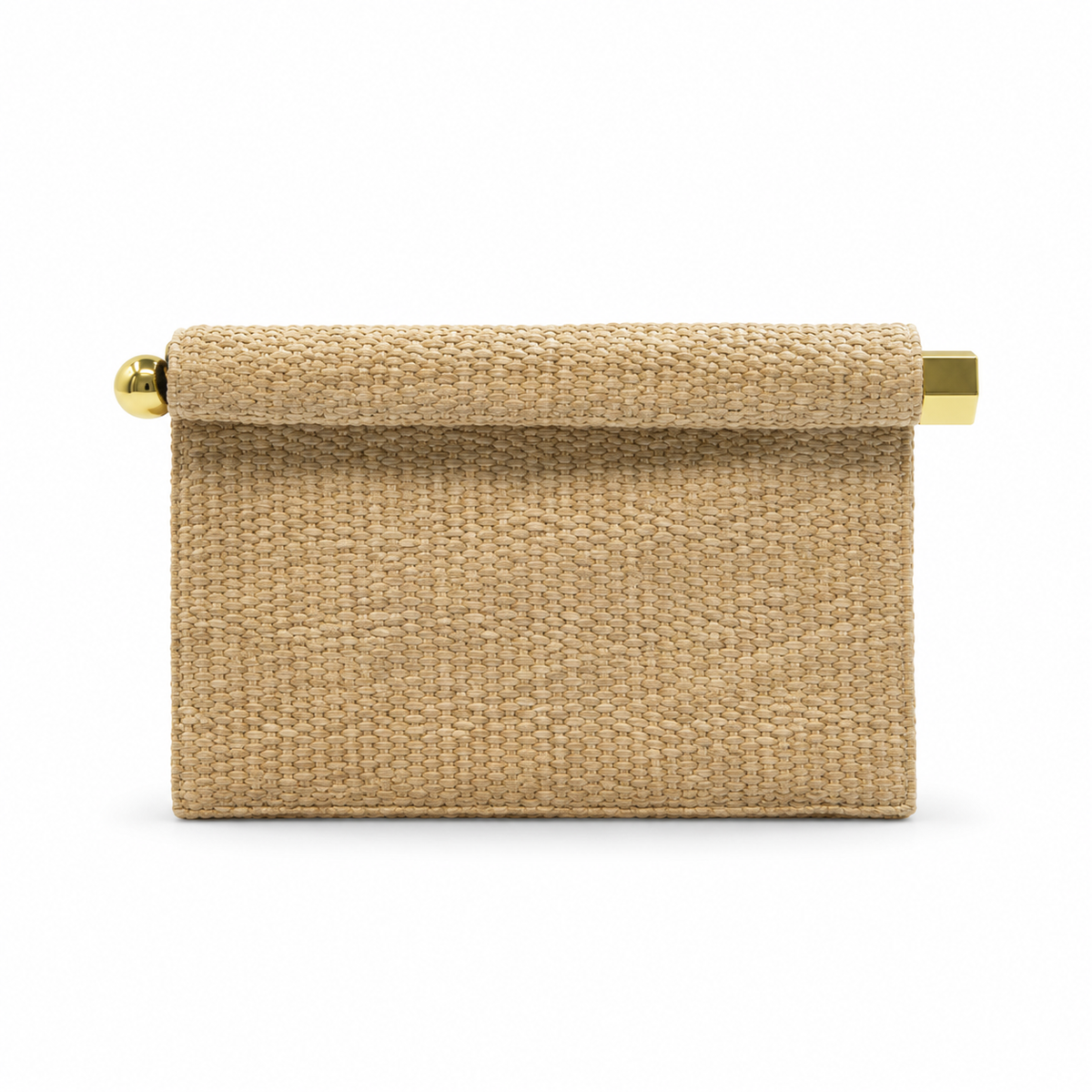 Natural Woven Raffia Clutch Bag