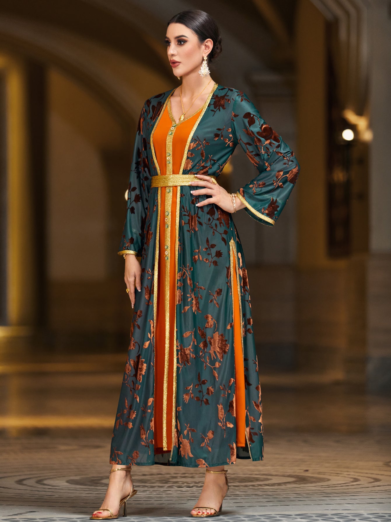 Casual Arab Two-Piece Modern Abaya Set